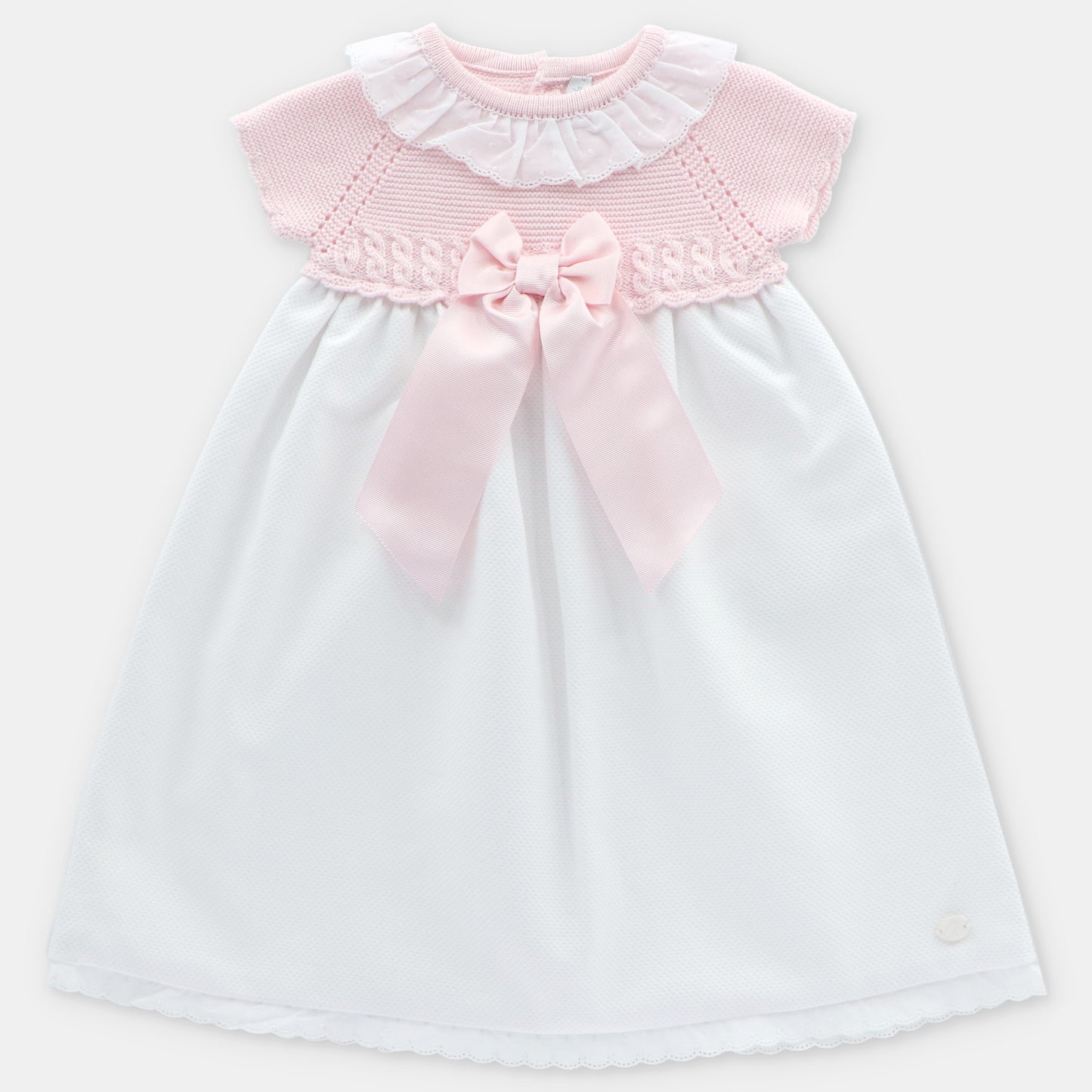 Faldón Punto Y Tela niña Rosa Bebé Martín Aranda