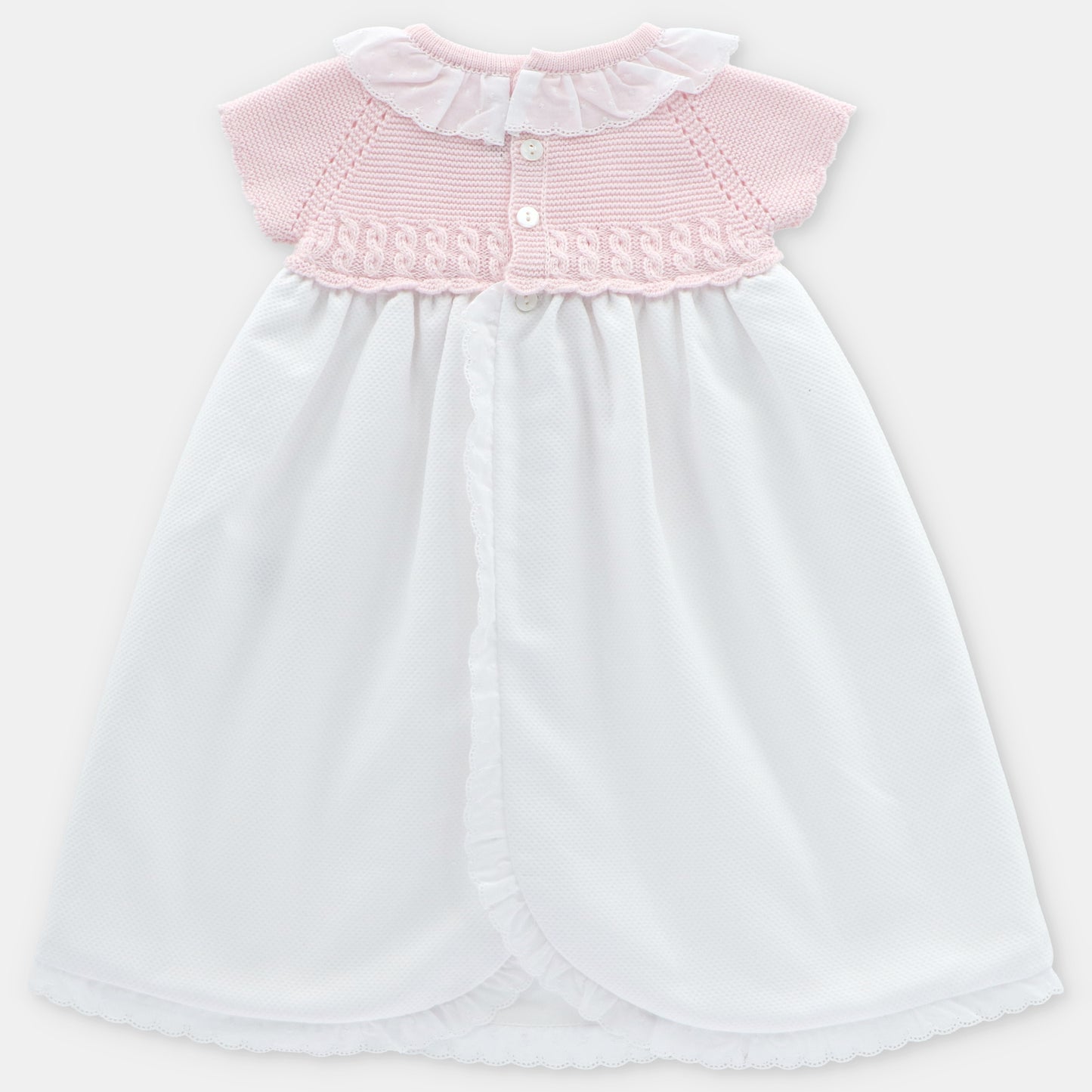 Faldón Punto Y Tela niña Rosa Bebé Martín Aranda