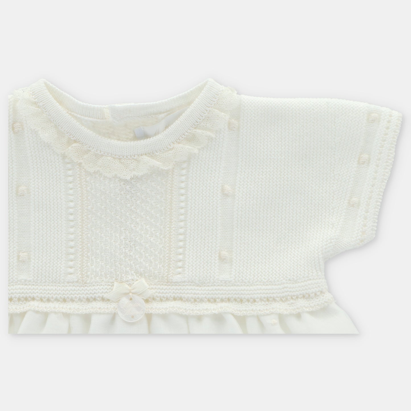 Vestido Punto Y Tela niña Firenze Color Blanco Martín Aranda