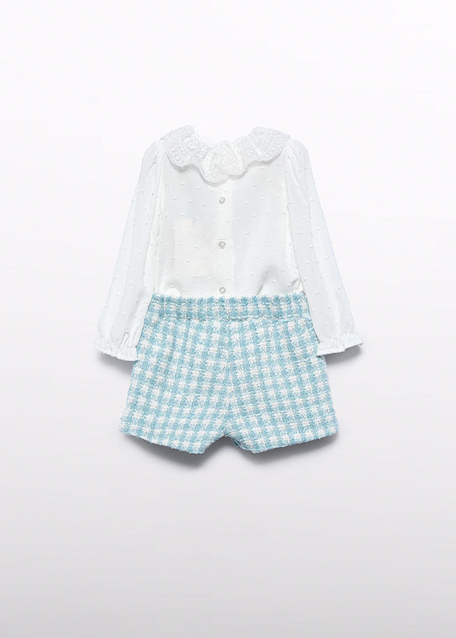 Conj. bermuda cuadros lurex 5712