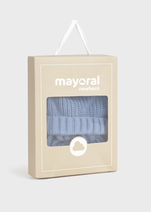 Conj. gorro manoplas tricot 9929