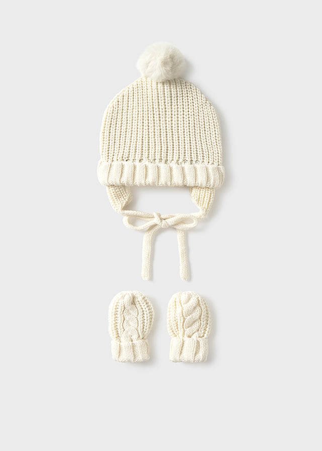 Conj. gorro manoplas tricot 9929