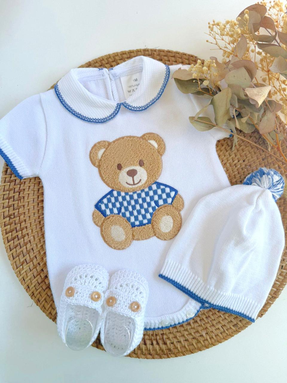 Primera Puesta Osito Corta Blanca