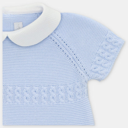 Pelele Punto Unisex Airola Celeste Bebé Martín Aranda