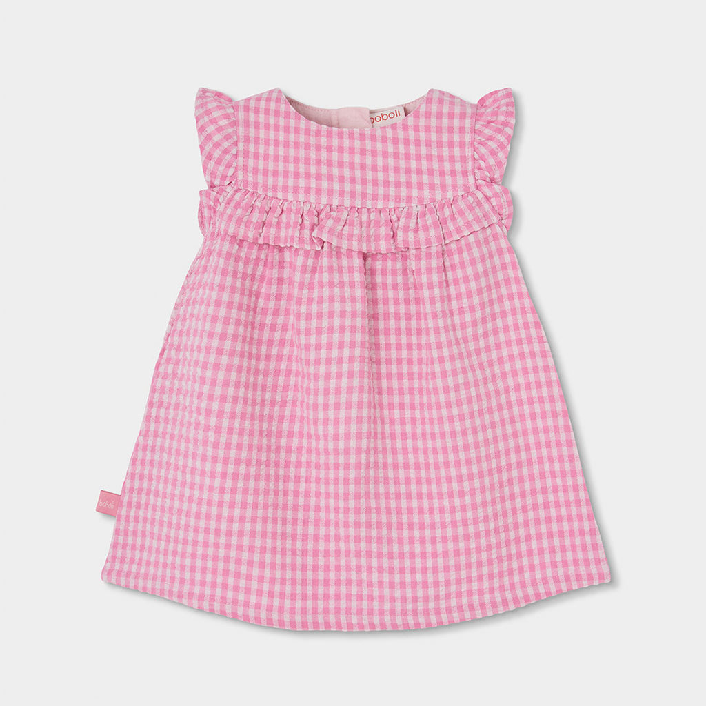 Vestido popelín cuadros 133041 Boboli