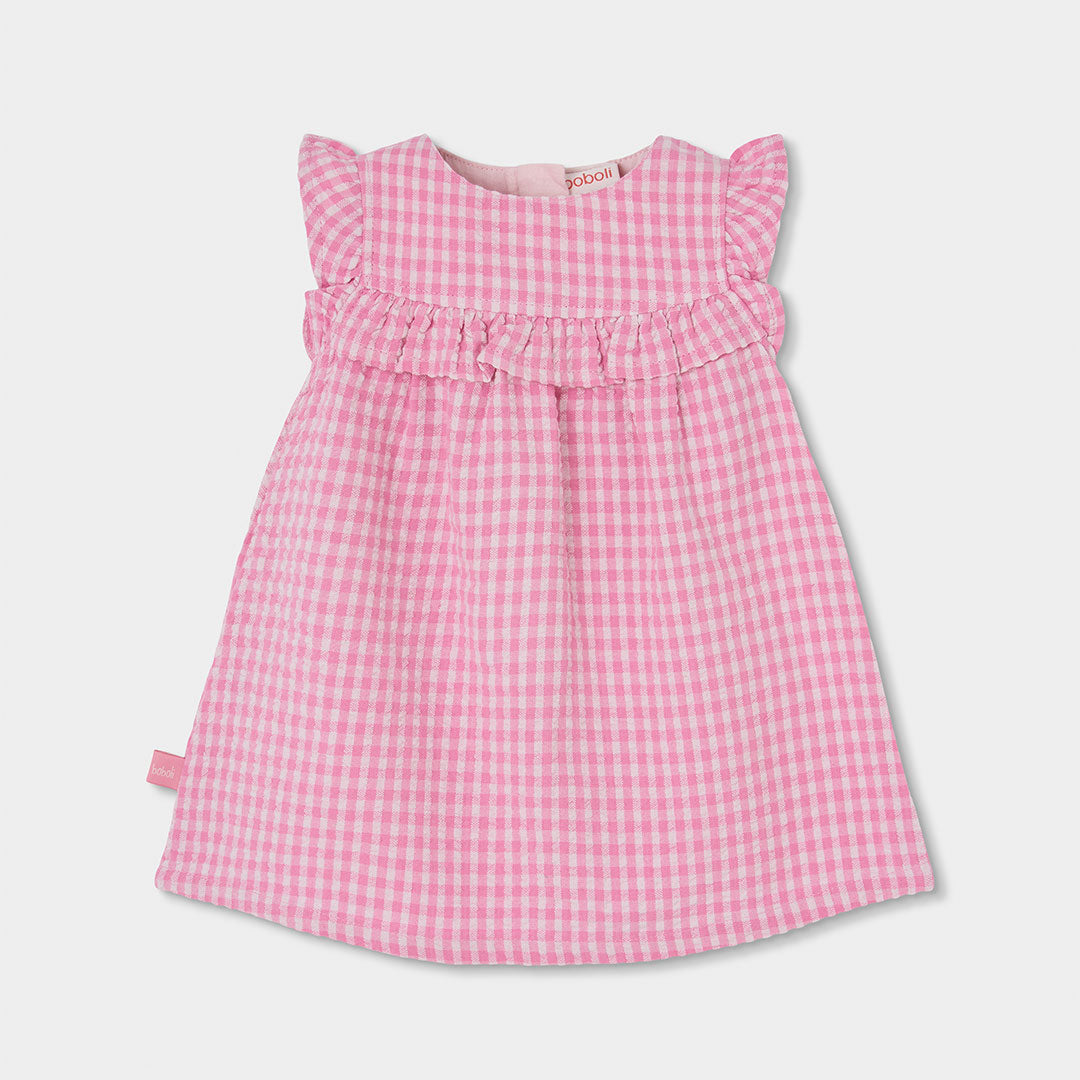 Vestido popelín cuadros 133041 Boboli