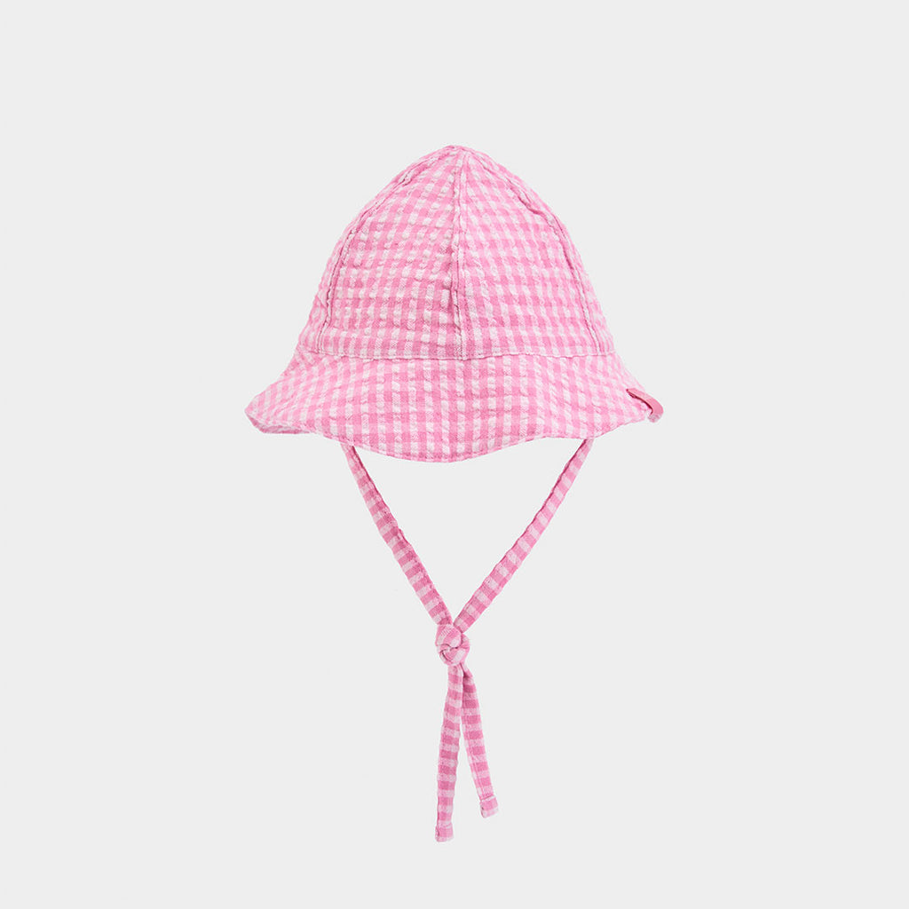 Gorro popelín cuadros de bebé 133108 Boboli