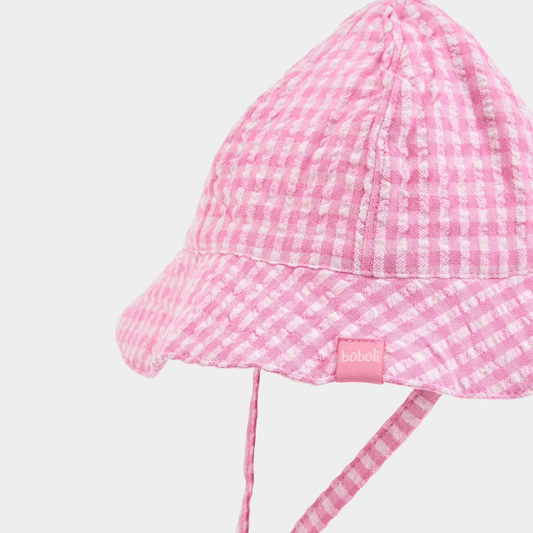 Gorro popelín cuadros de bebé 133108 Boboli