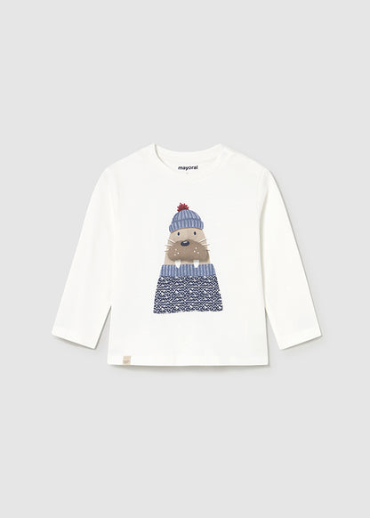Camiseta m/l aplique animal 2070