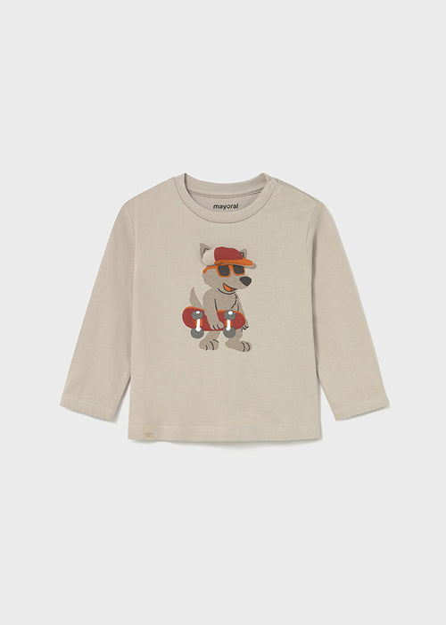 Camiseta m/l aplique animal mayoral 2070