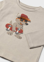 Camiseta m/l aplique animal mayoral 2070