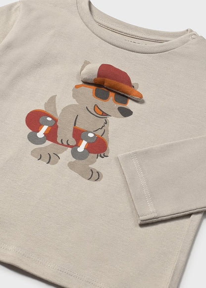 Camiseta m/l aplique animal 2070