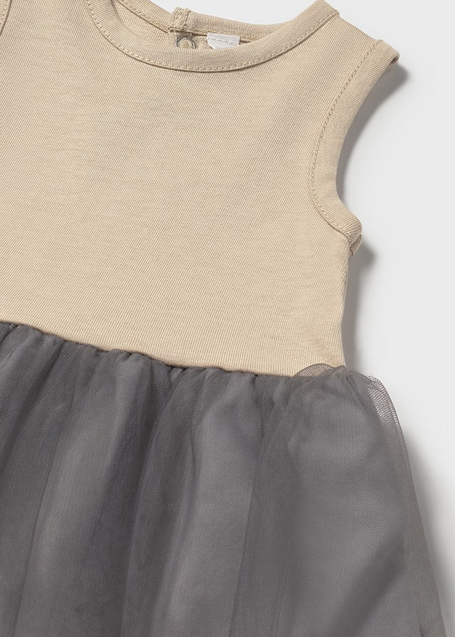 Vestido tricot combinado tul 2808