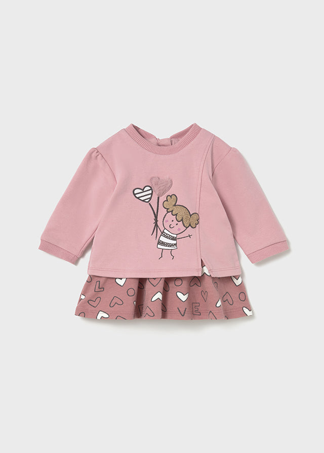 Vestido combinado felpa  mayoral 2833