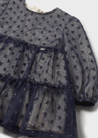 Vestido tul flocado  mayoral 2907