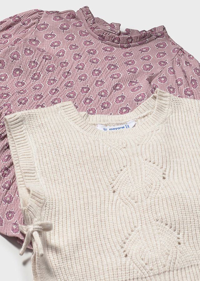 Vestido con chaleco tricot mayoral 2913