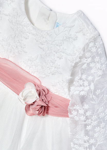 Vestido tul fajin contraste 5502