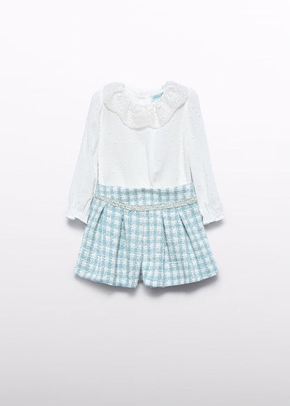 Conj. bermuda cuadros lurex 5712