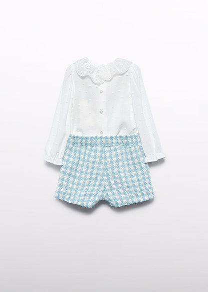 Conj. bermuda cuadros lurex 5712