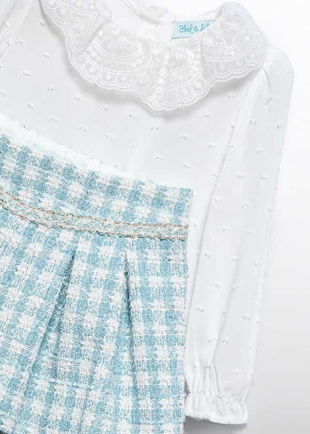 Conj. bermuda cuadros lurex 5712