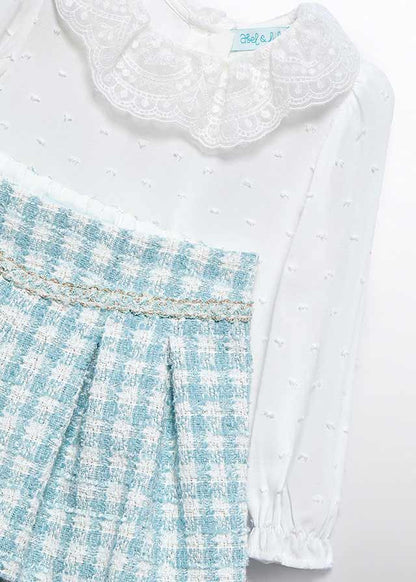 Conj. bermuda cuadros lurex 5712