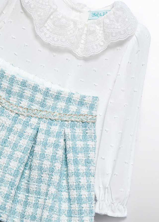 Conj. bermuda cuadros lurex 5712