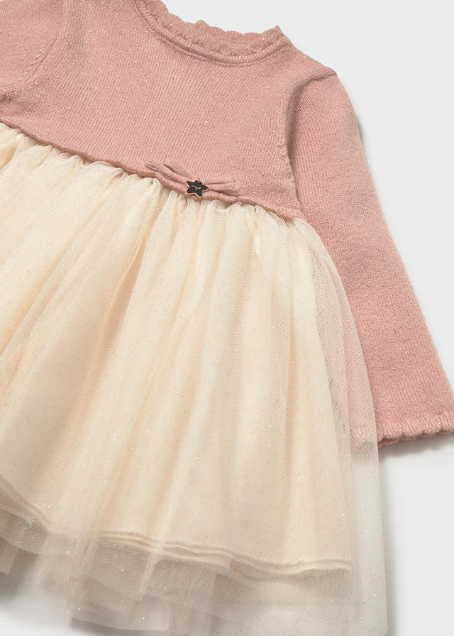 Vestido combinado tricot y tul 2949 Mayoral