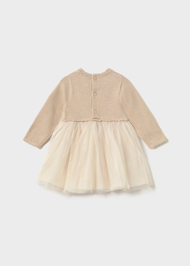 Vestido combinado tricot y tul 2949 Mayoral