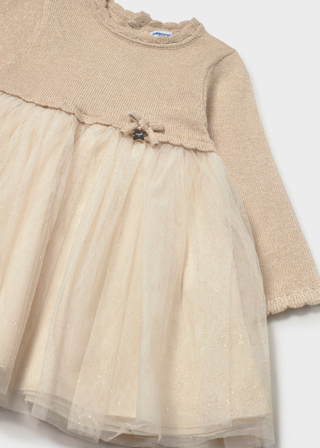 Vestido combinado tricot y tul 2949 Mayoral