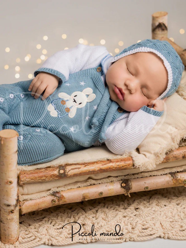 Primera Puesta Peto Conejo Azul Cobalto