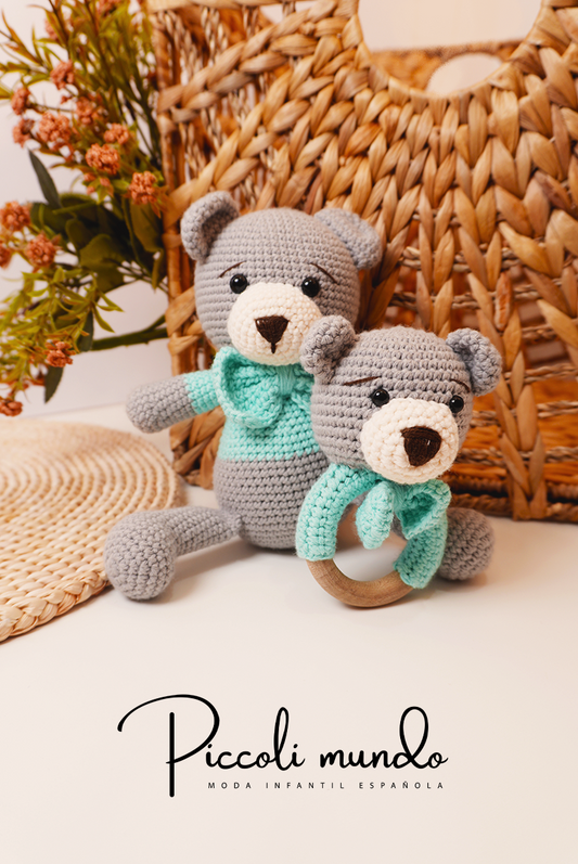 Peluche y Sonajero Crochet de Osos