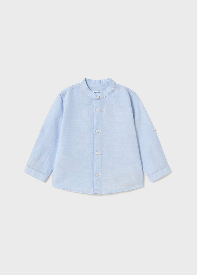 Camisa m/l Lino Cuello Mao