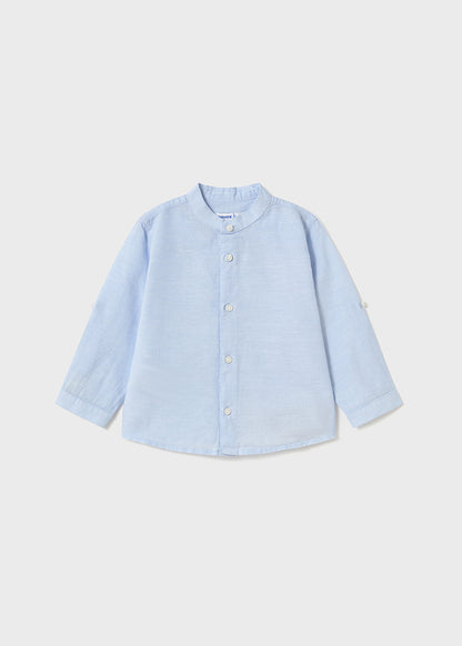 Camisa m/l Lino Cuello Mao