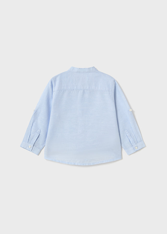 Camisa m/l Lino Cuello Mao