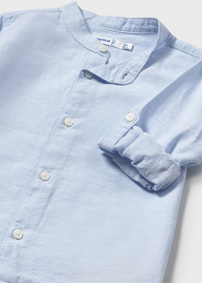 Camisa m/l Lino Cuello Mao