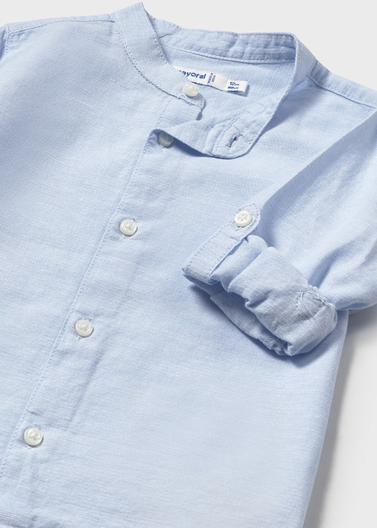 Camisa m/l Lino Cuello Mao