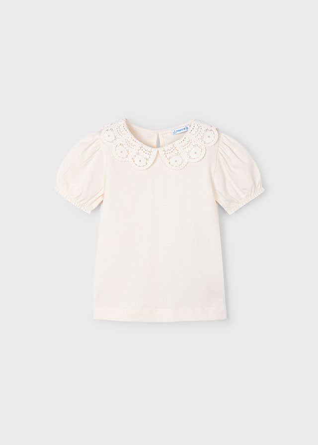 Camiseta m/c Cuello Crochet