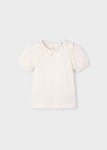 Camiseta m/c Cuello Crochet