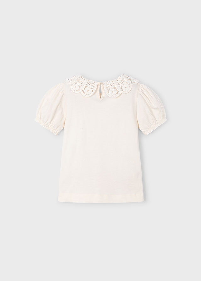 Camiseta m/c Cuello Crochet