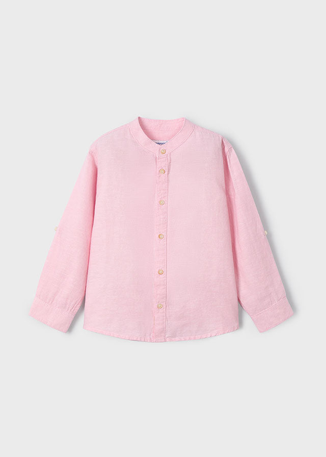 Camisa m/l Cuello Mao Lino