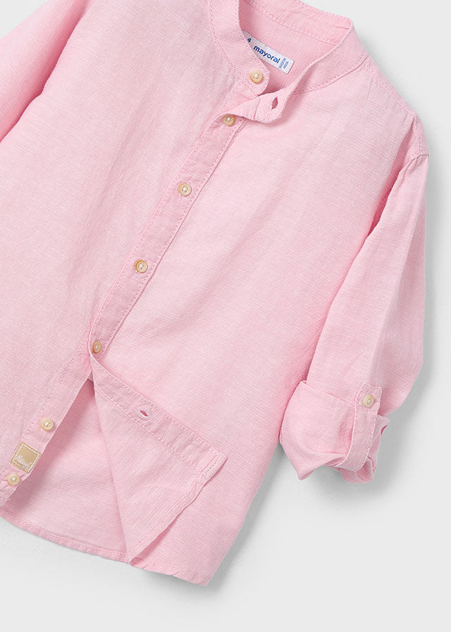 Camisa m/l Cuello Mao Lino
