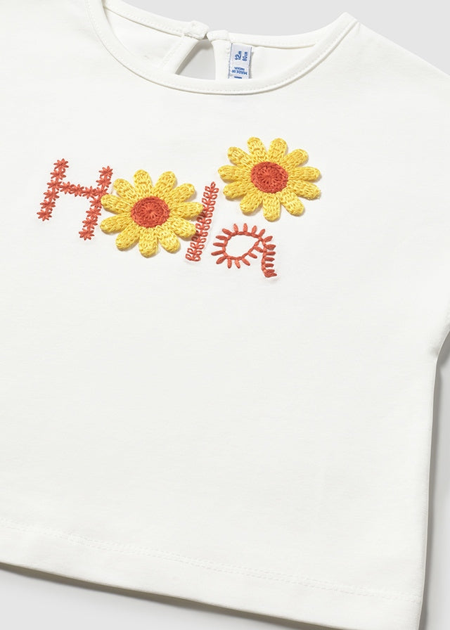 Camiseta m/c apliques crochet mayoral 1084