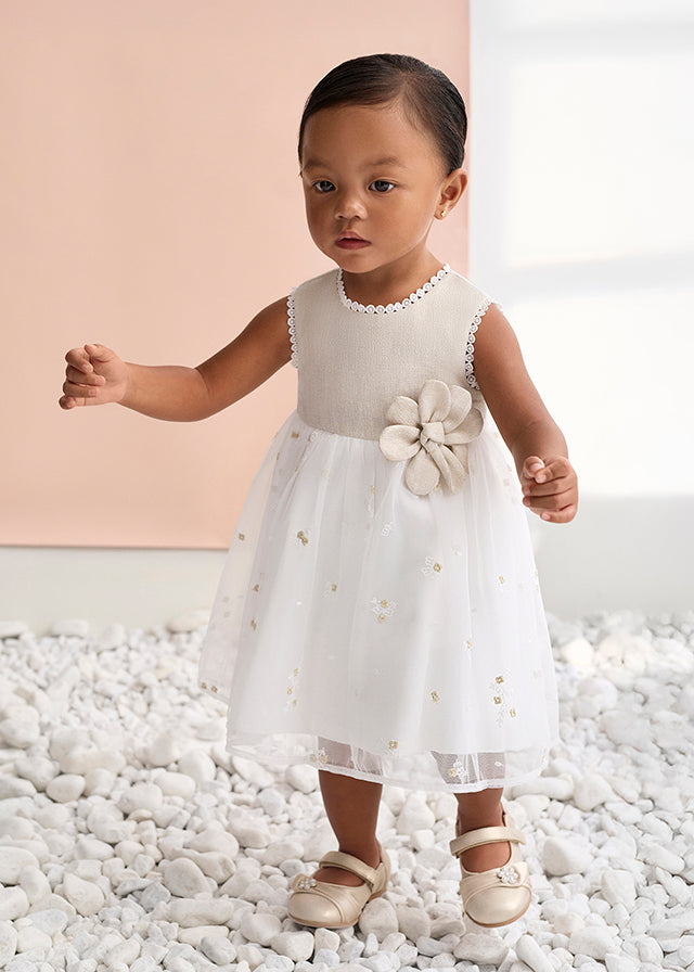 Vestido lino combinado Abel & Lula 5001