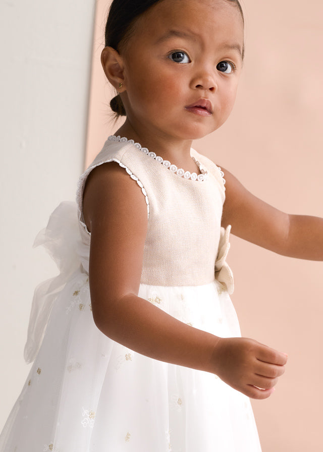 Vestido lino combinado Abel & Lula 5001