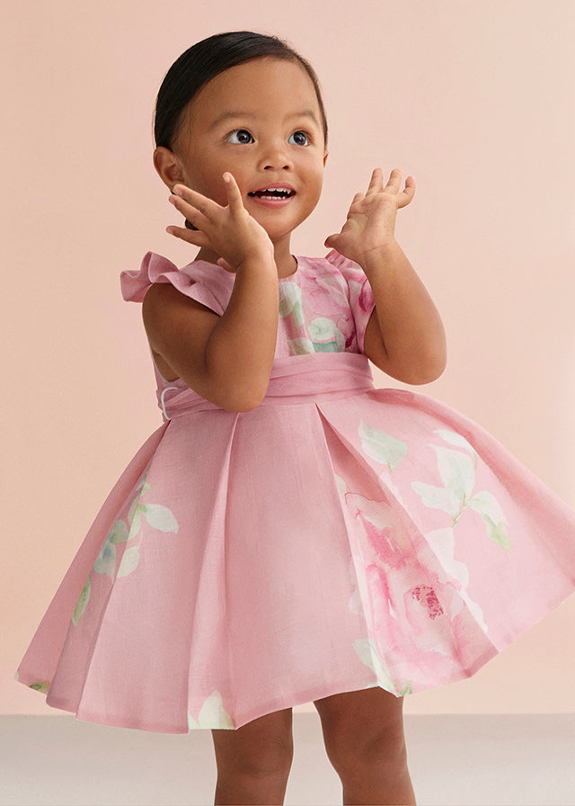 Vestido lino estampado Abel & Lula 5007