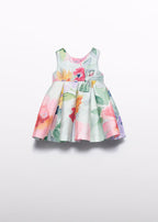 Vestido monofilamento estampa. Abel & Lula 5017