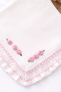 Manta Cloe Blanca con Rosa