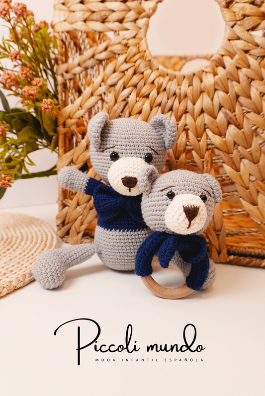 Peluche y Sonajero Crochet de Osos