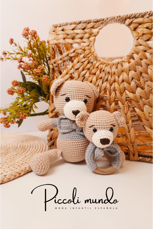 Peluche y Sonajero Crochet de Osos