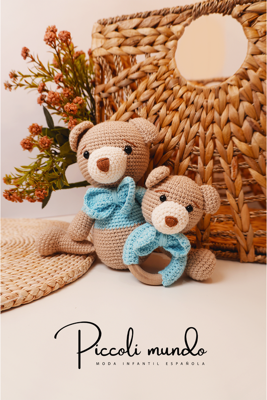 Peluche y Sonajero Crochet de Osos